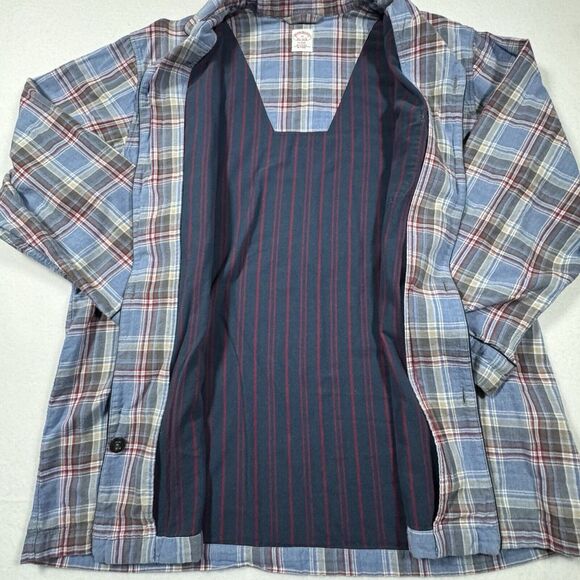 Brooks Brothers Flannel Pajama Set Men's XL Blue Plaid Top Bottom Classic Dad - Picture 3 of 13